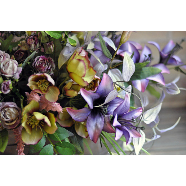 カゴ プリザーブドフラワーアレンジメント